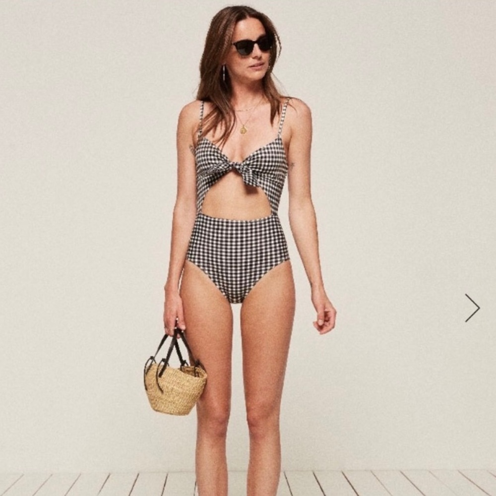 Reformation Gingham one piece swimsuit